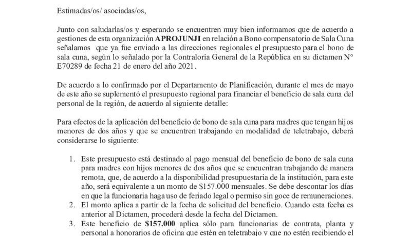 Bono Compensatorio Sala Cuna: Guía Completa para Madres Trabajadoras