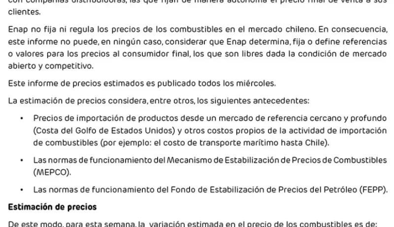 Precios de Combustibles Hoy: Kerosene Sube en Chile