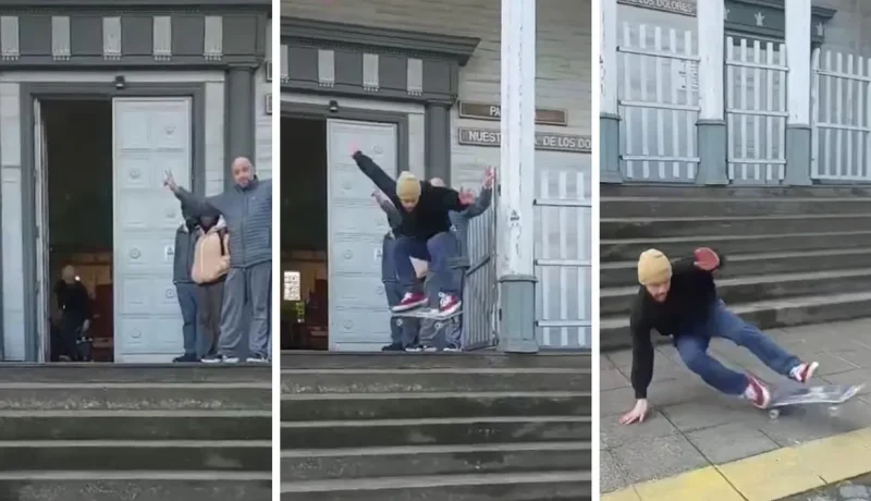 Polémica en Dalcahue: Turista Realiza Skate en Histórica Iglesia Patrimonial Polémica en Dalcahue: Turista Realiza Skate en Histórica Iglesia Patrimonial
