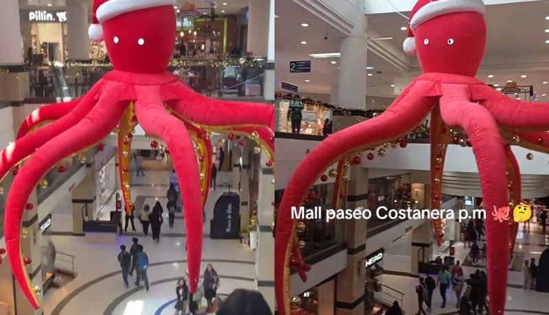 El Polémico Pulpo Navideño de Puerto Montt Vuelve al Mall Tras Apoyo Popular